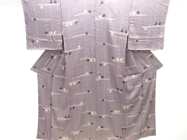 JAPANESE KIMONO / ANTIQUE KIMONO / SILK / KINSHA / SNOWFLAKE & FLOWER
